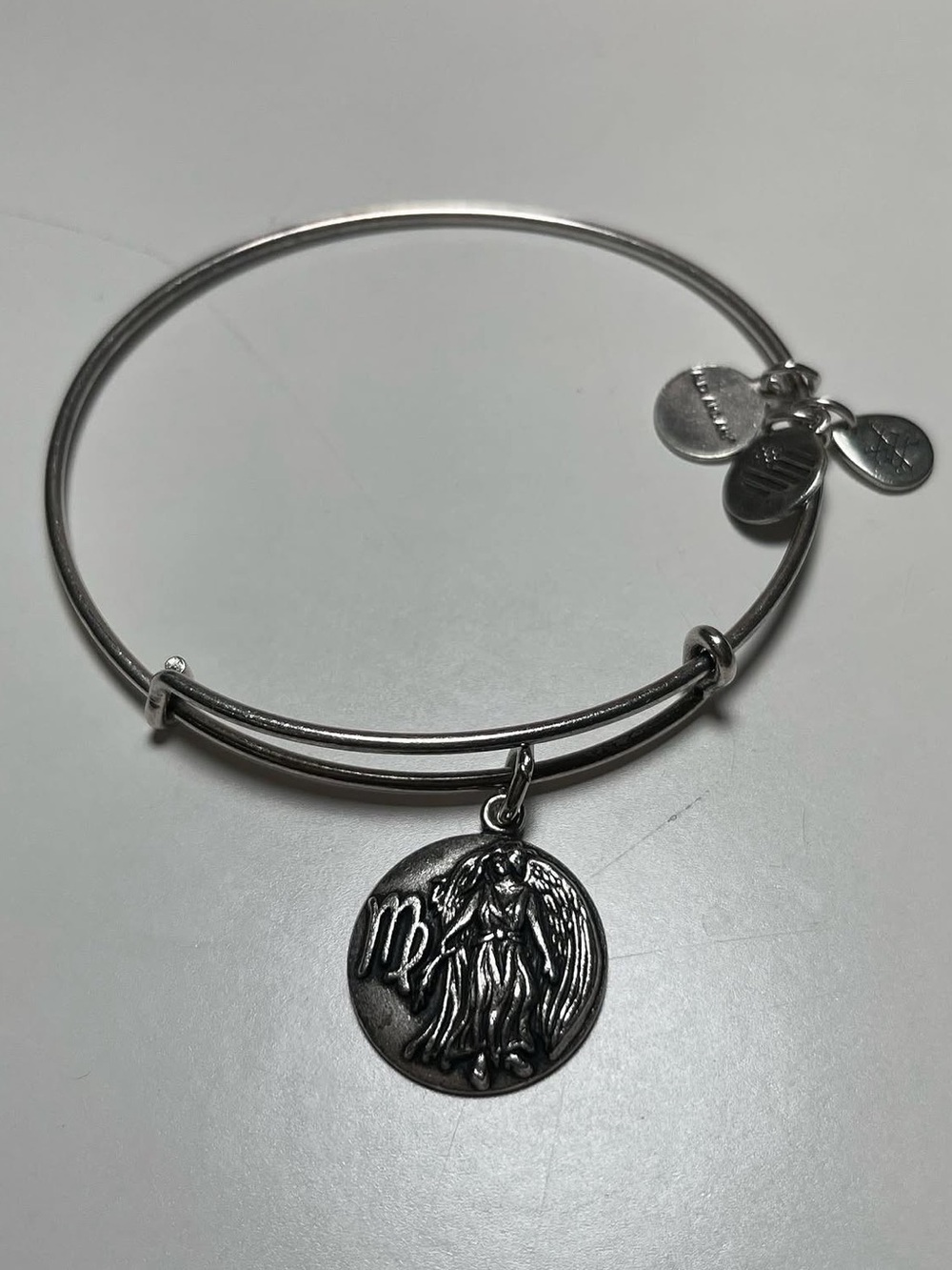 Alex and Ani Sterling-Style Silver Virgo Zodiac Charm Bangle Bracelet